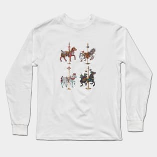 Four Carousel Horses of the Apocalypse Vertical Long Sleeve T-Shirt